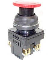 Электротехник КЕ-141 У2 исп.2, красный, 1з+1р, гриб с фиксацией, IP54, 10А, 660В, выключатель кнопочный  (ЭТ) ET502409 фото