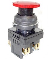 Электротехник КЕ-201 У2 исп.2, красный, 1з+1р, гриб с фиксацией, IP54, 10А, 660В, выключатель кнопочный  (ЭТ) ET561481 фото