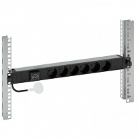 Legrand VDI PDU Блок распределения питания 6 розеток 2К+3 немецкий стандарт амперметр шнур питания 3м 19'' 16А 646841 фото