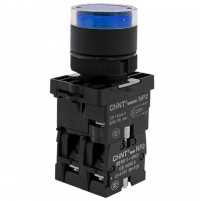 CHINT Кнопка управления NP2-EW3665 1НО+1НЗ синяя AC/DC230В(LED), IP40 (R) 575720 фото