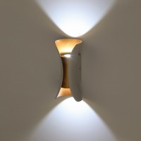 ЭРА Декоративная подсветка ЭРА WL42 WH+GD светодиодная 10Вт 3500К белый/золото IP54 для интерьера, фасадов зданий Б0054421 фото