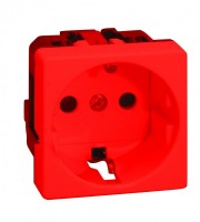 Simon 27 Красный Розетка 2P+E Schuko со шторками, безвинтовой зажим, 16А 250В 27432-68 фото