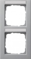 Gira E2 Алюминий Рамка 2-ая вертикальная с полем для надписи 110225 фото
