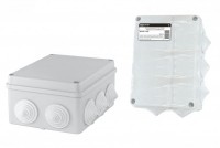 TDM Распаячная коробка ОП 150х110х70мм, крышка, IP55, 10 гермовводов, инд. штрихкод, SQ1401-1242 фото