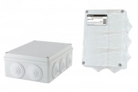 TDM Распаячная коробка ОП 190х140х70мм, крышка, IP55, 10 гермовводов, инд. штрихкод, SQ1401-1244 фото