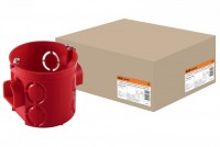 TDM Установочная коробка СП D68х62мм, углубленная, саморезы, стыковочные узлы, красная, IP20, SQ1402-1106 фото