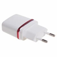 Сетевое зарядное устройство USB (СЗУ) (5V, 1000 mA) белое с красной полоской Rexant 18-2211 фото