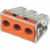 Wago клеммы для распределительных коробок; для одно- и многожильных проводников; макс. 6 мм²; 3-проводн.; прозрачный корпус (поштучно) 773-173 фото