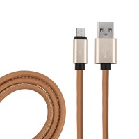 USB кабель micro USB, коричневый эко-кожа, 1 метр Rexant 18-4231 фото