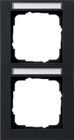 Gira E2 Черный Рамка 2-ая вертикальная с полем для надписи 110209 фото