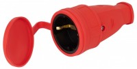 ЭРА Розетка RX10-R-IP44 каучуковая c заземлением 16А IP44 прямая красная Б0055419 фото
