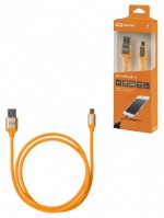 TDM Дата-кабель, ДК 13, USB - micro USB, 1 м, силиконовая оплетка, оранжевый, SQ1810-0313 фото