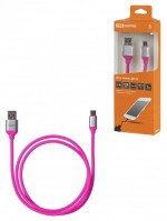 TDM Дата-кабель, ДК 20, USB - USB Type-C, 1 м, силиконовая оплетка, розовый, SQ1810-0320 фото