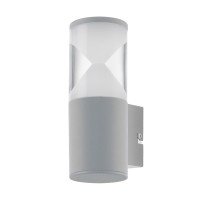 Eglo Светильник LED уличный настенный HELVELLA, 1х3,7W(LED), IP44, L75, H210, A105, сталь, серебряный /пластик, белый, прозрачный 96419 фото