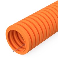 Труба гофрированная ПВХ легкая 350 Н оранжевая с/з d40 мм (15 м/960 м уп/пал) Промрукав PR01.0134 фото