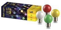 IEK Набор ламп LED декор. G45 шар 1Вт 230В MIX E27 10 шт LLE-G45-1-230-MIX-E27-10 фото