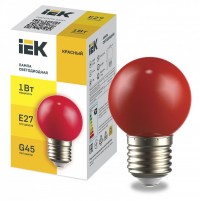 IEK Лампа LED декор. G45 шар 1Вт 230В красный E27 LLE-G45-1-230-R-E27 фото