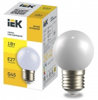 IEK Лампа LED декор. G45 шар 1Вт 230В холодный белый E27 LLE-G45-1-230-W-E27 фото