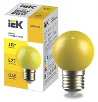 IEK Лампа LED декор. G45 шар 1Вт 230В желтый E27 LLE-G45-1-230-Y-E27 фото