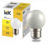 IEK Лампа LED декор. G60 шар 3Вт 230В теплый белый E27 LLE-G60-3-230-WW-E27 фото