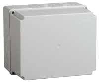 IEK Коробка КМ41344 распаячная для о/п 240х195х165 мм IP55 (RAL7035, монт. плата, кабельные вводы 5 шт) UKO10-240-195-165-K52-55 фото