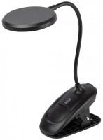 ЭРА Настольный светильник ЭРА NLED-513-6W-BK светодиодный аккумуляторный на прищепке черный Б0057210 фото