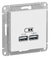 SE AtlasDesign Лотос Розетка USB A+A, 5В/2,1 А, 2х5В/1,05 А, механизм ATN001333 фото