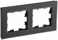 IEK Brite Decor чёрный матовый стекло рамка 2 места BR-M22-G-31-K02 фото