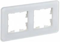 IEK Brite Decor белый матовый стекло скруглённые углы рамка 2 места BR-M22-G-41-K01 фото