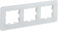 IEK Brite Decor белый матовый стекло скруглённые углы рамка 3 места BR-M32-G-41-K01 фото
