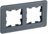 IEK Brite Decor графит матовый стекло скруглённые углы рамка 2 места BR-M22-G-41-K53 фото