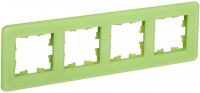 IEK Brite Decor эко грин матовый стекло скруглённые углы рамка 4-места BR-M42-G-41-K06 фото