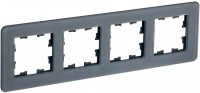 IEK Brite Decor графит матовый стекло скруглённые углы  рамка 4 места BR-M42-G-41-K53 фото