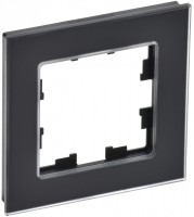 IEK Brite Decor чёрный матовый стекло рамка 1 место BR-M12-G-31-K02 фото
