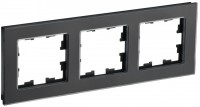 IEK Brite Decor чёрный матовый стекло рамка 3 места BR-M32-G-31-K02 фото