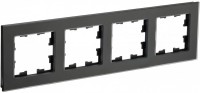IEK Brite Decor чёрный матовый стекло рамка 4 места BR-M42-G-31-K02 фото