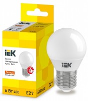 IEK Лампа LED ALFA G45 шар 6Вт 230В 3000К E27 LLA-G45-6-230-30-E27 фото