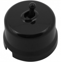 Bironi Лизетта пластик чёрный выключатель перекрестный 1-клавишный (тумблерный) B1-233-23 фото
