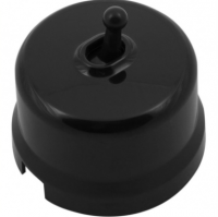 Bironi Лизетта пластик чёрный выключатель проходной 1-клавишный (тумблерный) B1-231-23 фото
