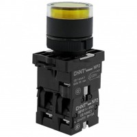 CHINT Кнопка управления NP2-EW3565 1НО+1НЗ желтая AC/DC230В(LED), IP40 (R) 575719 фото