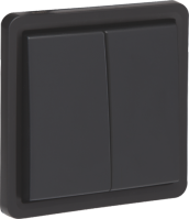 Niko Hydro Черный Выключатель 2-клавишный, IP55, пруж клеммы 761-31505 фото