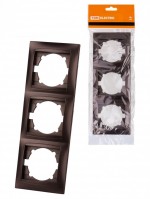 TDM Рамка 3-х постовая вертикальная шоколад 