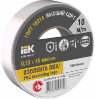 IEK Изолента 0,15х15мм белая 10м EX-IZ10-C15-15-10-K01 фото