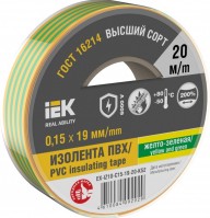 IEK Изолента 0,15х19 мм желто-зеленая 20м EX-IZ10-C15-19-20-K52 фото